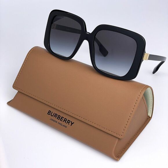 NEW Burberry PENELOPE BE4363 30018G Black Gray Gradient Square Women Sunglasses - Picture 1 of 9